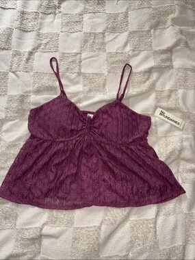 No Boundaries Deep Plum Lace Cami